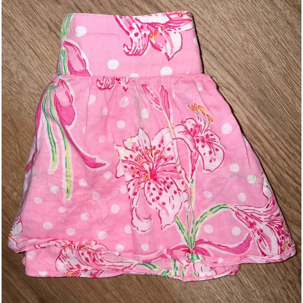 Lilly Pulitzer‎ Skirt Toddler 2T Green Pink Floral Polka Dot Vintage